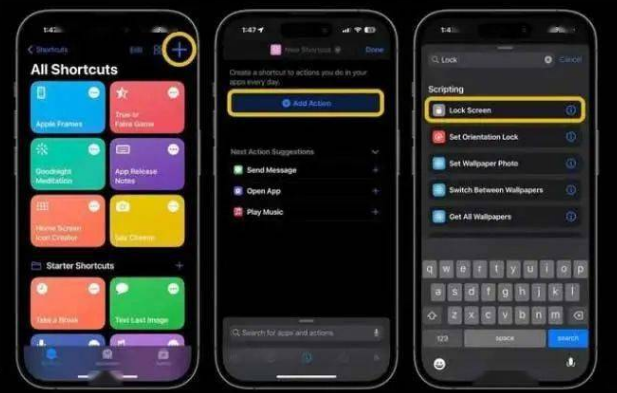 科尔沁苹果14锁屏维修店分享iPhone14升级iOS16.4后如何创建锁屏快捷方式 