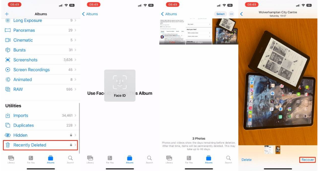 科尔沁苹果14维修分享 iPhone14 上恢复已删除的照片 