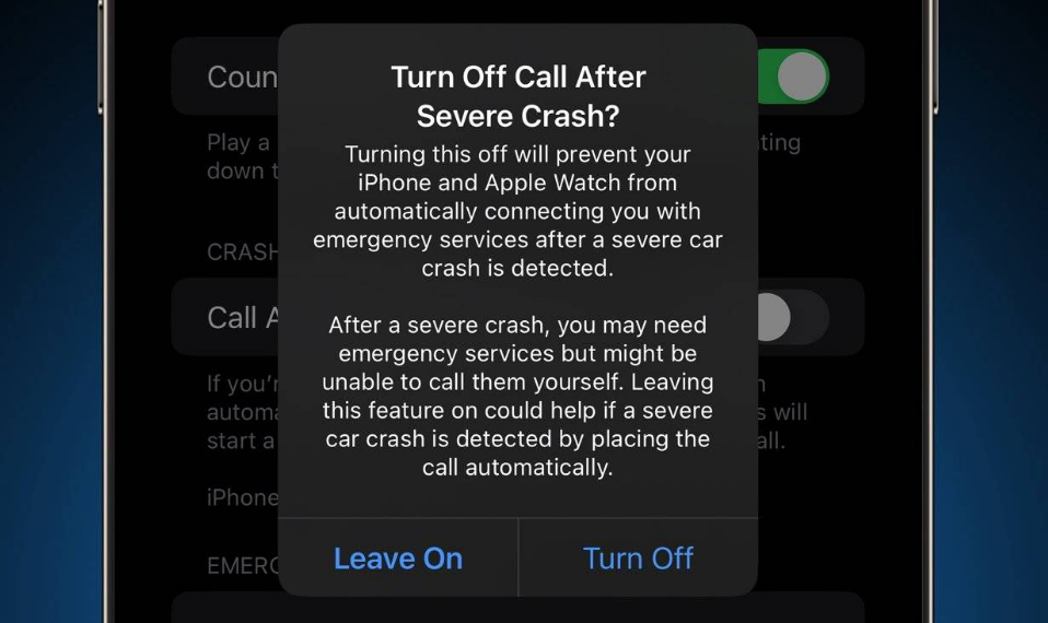 科尔沁苹果14维修分享 iPhone 14 和 Apple Watch 上关闭崩溃检测 