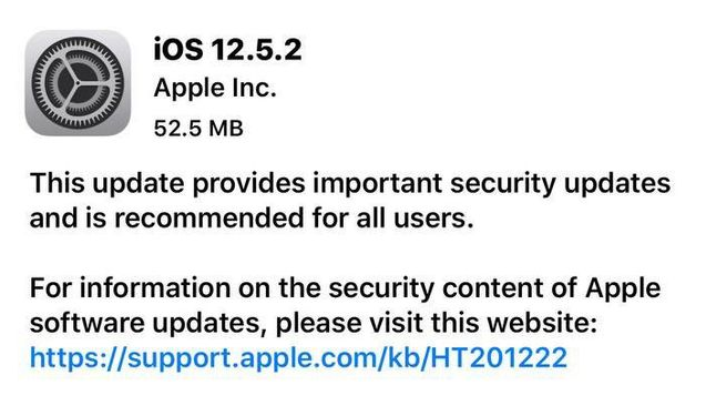 科尔沁苹果手机维修分享iOS12.5.2发布，建议所有老苹果用户安装 
